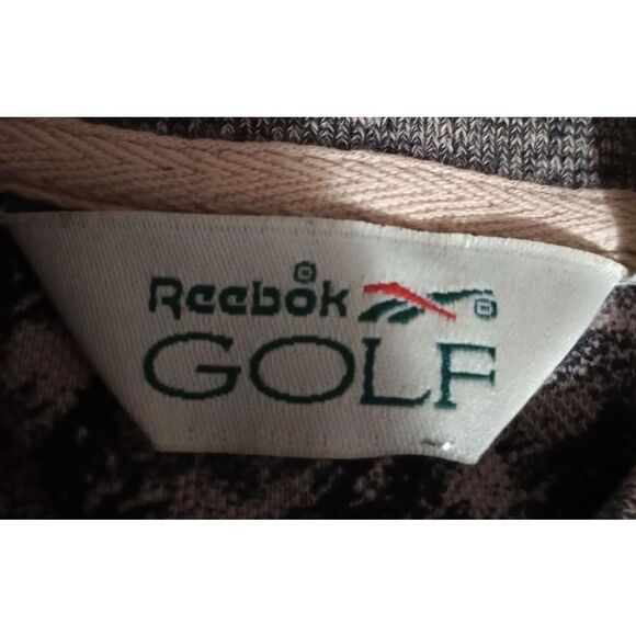 Reebok Golf Shirt Men's extra large Polo Navy Tan Short‎ Sleeve - Picture 5 of 8